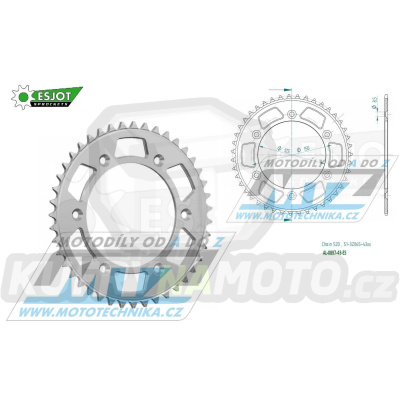 Rozeta řetězová (převodník) Dural 0897-43zubů ESJOT 51-32065-43 - barva stříbrná - KTM 125SX+ 250SXF+360EXC+400EXCF+300XC+450XCF+440MX+790 Adventure+620 EGS+690 Duke+125LC2 +350LC4+525SMR+690SMC + Husaberg TE250+FC350+FE450+FS450+ FX450 + Husqvarna F