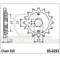 Kolečko řetězové (pastorek) 0283-15zubů MTZ - Honda NSR250+NS250F + VT250F + VTR250 Interceptor