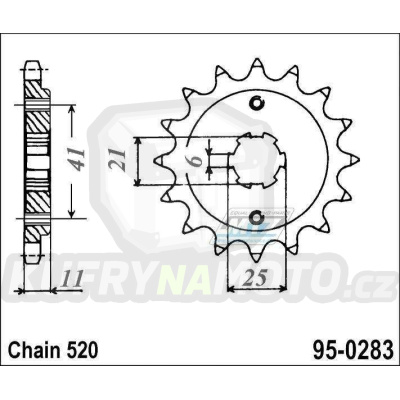 Kolečko řetězové (pastorek) 0283-15zubů MTZ - Honda NSR250+NS250F + VT250F + VTR250 Interceptor