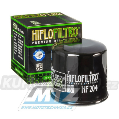 Filtr olejový HF204 (HifloFiltro) - Arctic Cat 650V2 + Honda 20hp + CB500 + CBR1000 + SH300i + Kawasaki KVF750+Jet Ski Ultra+W650 + Mercury Fourstroke + MV Agusta F4R + Suzuki VZ1600 + Triumph 675Street+1600 Thunderbird + Yamaha YFM450 Grizzly