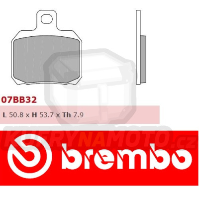 Brzdové destičky Brembo BENELLI TRE-K 1130 r.v. Od 06 -  Originál směs Zadní