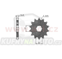řetězové kolečko pro sekundární řetězy typu 520, SUNSTAR (12 zubů)