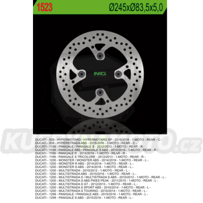 Brzdový kotouč moto NG 1523