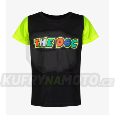 Dětské triko VR46 THE DOC černo/fluo žluté 504304