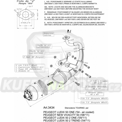 Výfuk Leo Vince Peugeot  LUDIX 50 ONE air cooled 2004 > TOURING LVKN675-3434