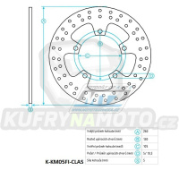 Kotouč brzdový (260/105/5D) - Kymco Xciting250 / 04-08+Xciting300 / 09-11+Xciting500 / 04-09+Xciting500R / 07-11