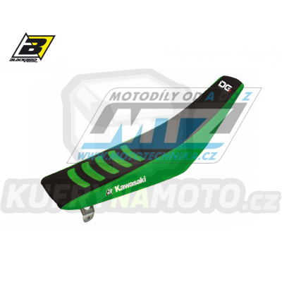 Potah sedla Kawasaki KX85 / 01-13 - barva černo-zelená - typ potahu DG3