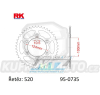 Rozeta ocelová (převodník) 0735-44zubů RK - Ducati 907 I.E. + 750 Sport + 800 Sport + 600SS + 750SS + 800SS + 900SS + 851SP + 851 Strada + 600 Monster + 620 Monster i.e. + 750 Monster + 800 Monster Dark + 900 Monster + 907 Paso Sports