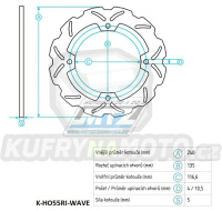 Kotouč brzdový (240/117/4D) - Honda CBF500 / 04-08+CB600F Hornet / 07-13+CBF600 / 04-07+CBF600N / 03-07CBF600S ABS / 03-07+CBF600S ABS / 03-07+CBR600F / 11-13+X-ADV750 / 17-19+CBF1000 / 06-11