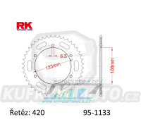 Rozeta ocelová (převodník) 1133-53zubů RK - Motor Hispania 50 RX + Peugeot 50 XR6 + Aprilia 50 RS+50 RS4+50 SX + Derbi 50 GPR Racing+50 GPR Nude+50 Senda SM DRD Racing+50 Senda SM X-treme+50 Senda SM Racing + Gilera 50 SMT