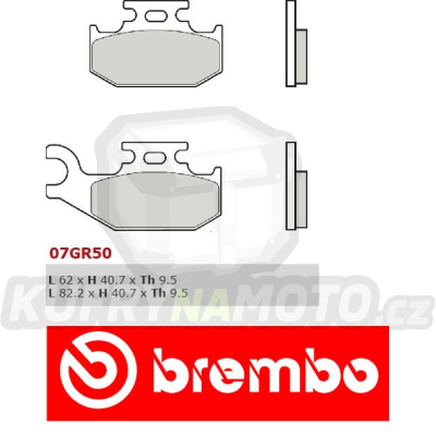 Brzdové destičky Brembo BOMBARDIER Traxter Max Left/Rear 500 r.v. Od 03 - 05 SD směs Zadní