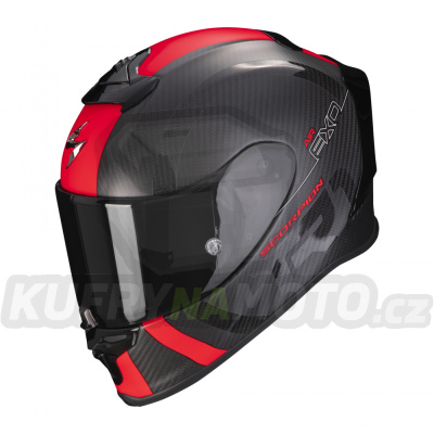 Moto přilba SCORPION EXO-R1 EVO CARBON AIR MG matná černo/červená