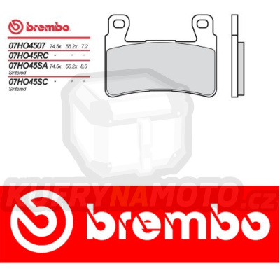 Brzdové destičky Brembo HONDA CBR RR FIREBLADE (929 cc) 900 r.v. Od 00 - 01 směs SC Přední