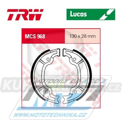 Brzdové obložení (brzdové pakny) TRW Lucas MCS968 - CPI Aragon GP125 + Generic XOR2 50 + Soho 125 + XOR 125 + Zion 125 + Italjet Millenium 100 2T + Millenium 125 + KSR-Moto Sirion 125 + Zion DD125 + MBK YN100 Ovetto + YQ100 Nitro + YW100 Booster ...