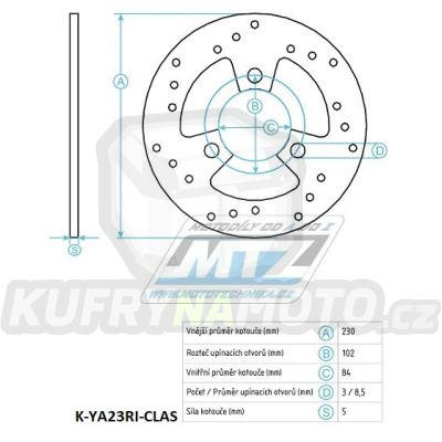 Kotouč brzdový (230/84/3D) - Yamaha YP250Majesty / 98-99