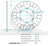 Kotouč brzdový (230/100/6D) - Kawasaki KLX250 / 94-99+KLX250R / 94-99+KLX650 / 93-97+KLX650R / 93-96 + GPZ500+ZX250+ZXR250