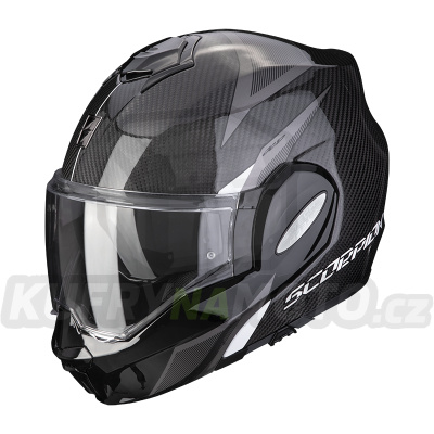 Moto přilba SCORPION EXO-TECH EVO CARBON TOP černo/bílá