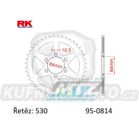 Rozeta ocelová (převodník) 0814-42zubů RK - Suzuki GS400 + GS425 + GS450 + GS550 + GSX400 + GT380 + GT500 + GT550