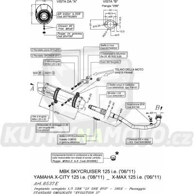 Výfuk Leo Vince MBK SKYCRUISER 125 2006 - 2016 LV ONE EVO LVKN615-8537E