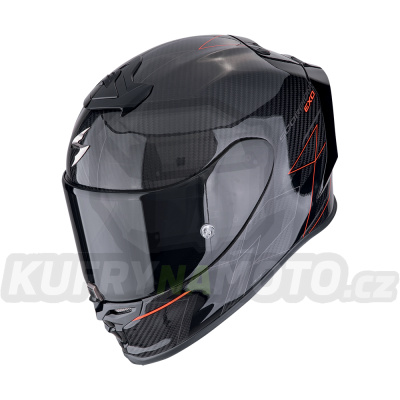 Moto přilba SCORPION EXO-R1 EVO CARBON AIR CYNERGY černo/červená