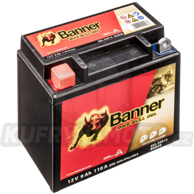 baterie gelová 12V, YB9-B, 9Ah, 90A, BANNER Bike Bull GEL 135x75x139