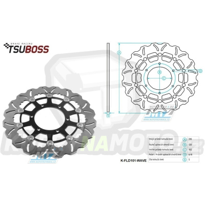 Kotouč brzdový plovovoucí (310/102/6D) zubatý desing - Suzuki GSXR600+GSXR750+GSXR1000