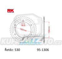 Rozeta ocelová (převodník) 1306-42zubů RK - Honda CBR900RR Fireblade + CBR929RR Fire Blade + CBR954RR Fire Blade + CBR1000RR Fireblade + CBR1000S Fireblade SP + VTR1000 SP