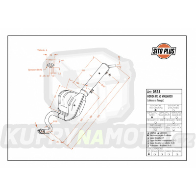 Výfuk Leo Vince Honda PK50 WALLAROO flange všechny r.v. SITOPLUS LVKN330-0535