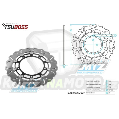 Kotouč brzdový plovovoucí (320/150/5D) zubatý desing - Triumph Speed Triple 1050 / 08-16 + Sprint GT1050 + Trophy 1200SE