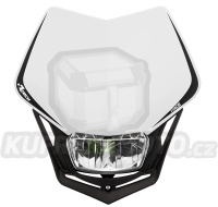 UNI přední maska včetně světla V-Face FULL LED, RTECH (bílá/černá)