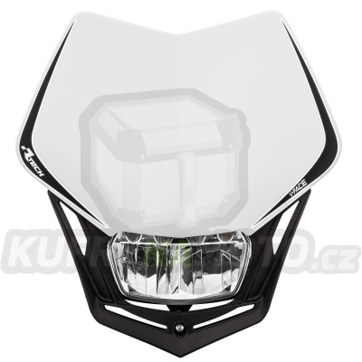 UNI přední maska včetně světla V-Face FULL LED, RTECH (bílá/černá)