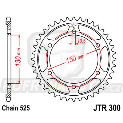 Řetězová rozeta YAMAHA FZ8 800 (Fazer)/ABS 2010-2015 42 zubů, řetěz 525 - akce