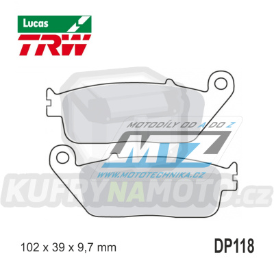 Destičky brzdové DP118-LU TRW Lucas MCB677 - směs Allround