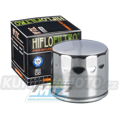 Filtr olejový HF172C (HifloFilter) chromový - Harley Davidson XLH883 + XLS1000 + XLX1000 + XLH1100 + XLH1200 + FLH + FLHC Classic + FXE Super Glide + FXEF Fat Boy + FXWG Wide Glide