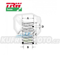 Pružiny spojkové (sada) Lucas MEF134-6 - Hyosung GT125 + GT125R + GV125 + GV125M + RT125 +  Kawasaki KLX125A + KLX125B + Sachs X125 + XTC125 + Suzuki DR125S + DR125SE + DR125SM + DR125Z + RG125 + RM125 + RV125 + DR200K + TS200R + RM250 + TS250X ...