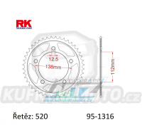 Rozeta ocelová (převodník) 1316-38zubů RK - Honda CB500F+CB500X+CBR500R + NC700S+NC700X+NC750S+NC750X + 750 Vultus+700 Integra+750 Adv+750 X-Adv+750 Forza + CT700+CTX700