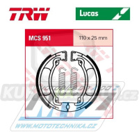 Brzdové obložení (brzdové pakny) TRW Lucas MCS951 - CPI Popcorn 50 + Yamaha DT50M + DT50MX + FS1 50 DX + LB2 50 M Chappy + RD50M + RD50MX + TY50M + V75 + FS80SE + MX80H + RD80LC1 + RD80LC2 + RD80MX + RX80SE + TY80 + V80 + YZ80 + AG100 + DT100 + DT100