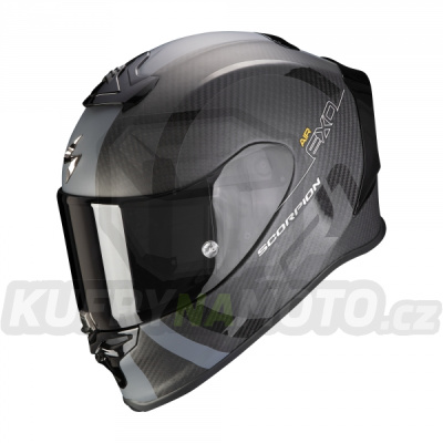 Moto přilba SCORPION EXO-R1 CARBON AIR MG matná černo/stříbrná