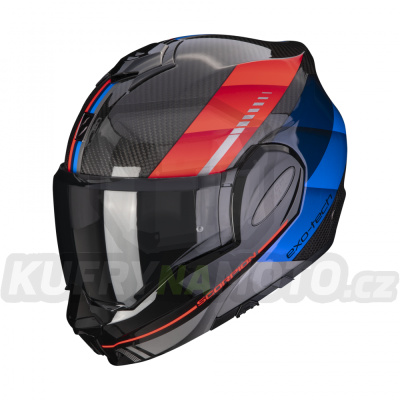 Moto přilba SCORPION EXO-TECH EVO CARBON GENUS černo/modro/červená