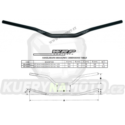 Řídítka WRP AMERICA 28,6mm HIGH černá