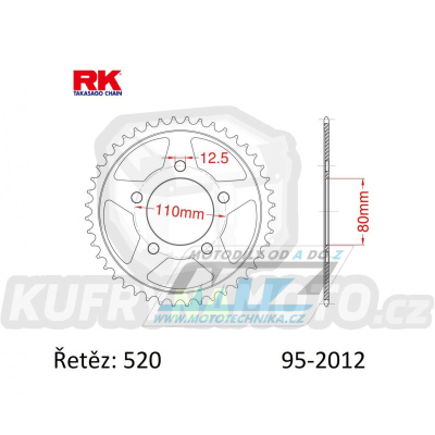 Rozeta ocelová (převodník) 2012-42zubů RK - Triumph 865 America / 14-17 + 865 Speedmaster / 16-17