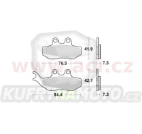 brzdové destičky, BRAKING (semi-metalická směs SM1) 2 ks v balení