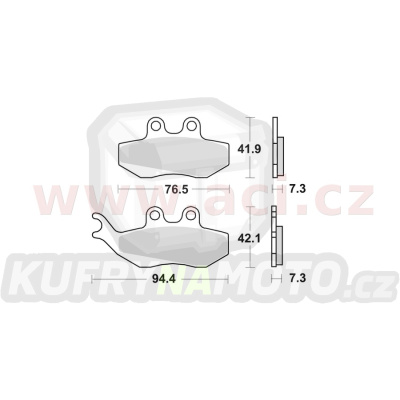 brzdové destičky, BRAKING (semi-metalická směs SM1) 2 ks v balení