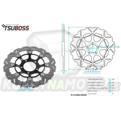 Kotouč brzdový plovovoucí (320/78/5D) zubatý desing - Triumph 1050SpeedTriple+1050Tiger / 07-16