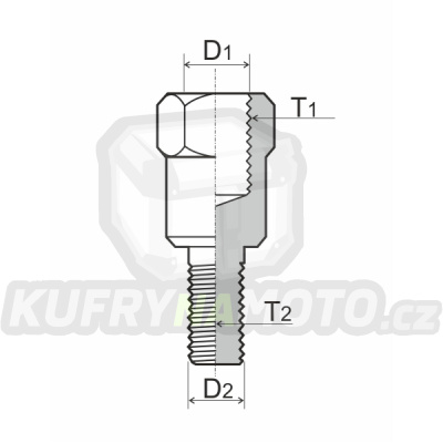 Adaptér na zpětné zrcátko RMS 121850070 M8 RH - M10 LH