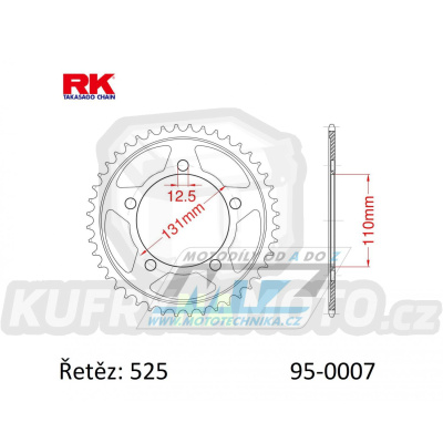 Rozeta ocelová (převodník) 0007-44zubů RK - BMW S1000R / 13-20 + S1000RR / 09-18 + S1000XR / 14-20