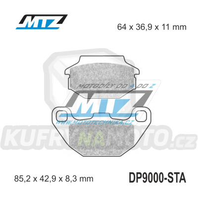 Destičky brzdové DP9000-STA - směs Standard