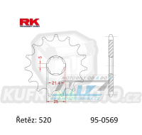 Kolečko řetězové (pastorek) 0569-12zubů RK - Yamaha YZ250+YZ465+YZ490 + WR250+XT250+DT250+DT400 + SR250+RZ250+RZ350 + TY250+TY300+TY350 + RD350YPVS+YFM350 Warrior+Raptor+Banshee + Kawasaki KX250+KX500 + KLX250+KLX300+KDX200+KDX220+KDX250 + Yuki 250