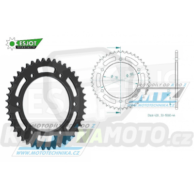 Rozeta ocelová (převodník) 15080-44zubů ESJOT 50-15080-44
