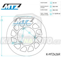 Kotouč brzdový (185/80/3D) - kulatý design - Rieju Drac50+MXR50+RR50+SMX50 + RJ125+RR125+RS125